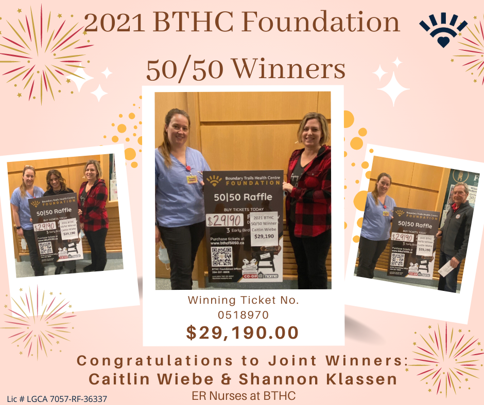 2021 BTHC Foundation 50/50 Raffle Update 2021 5050 Winners